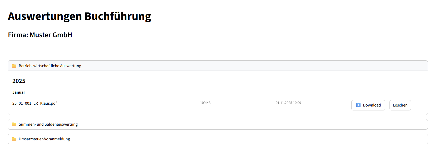 Auswertungen Buchführung
