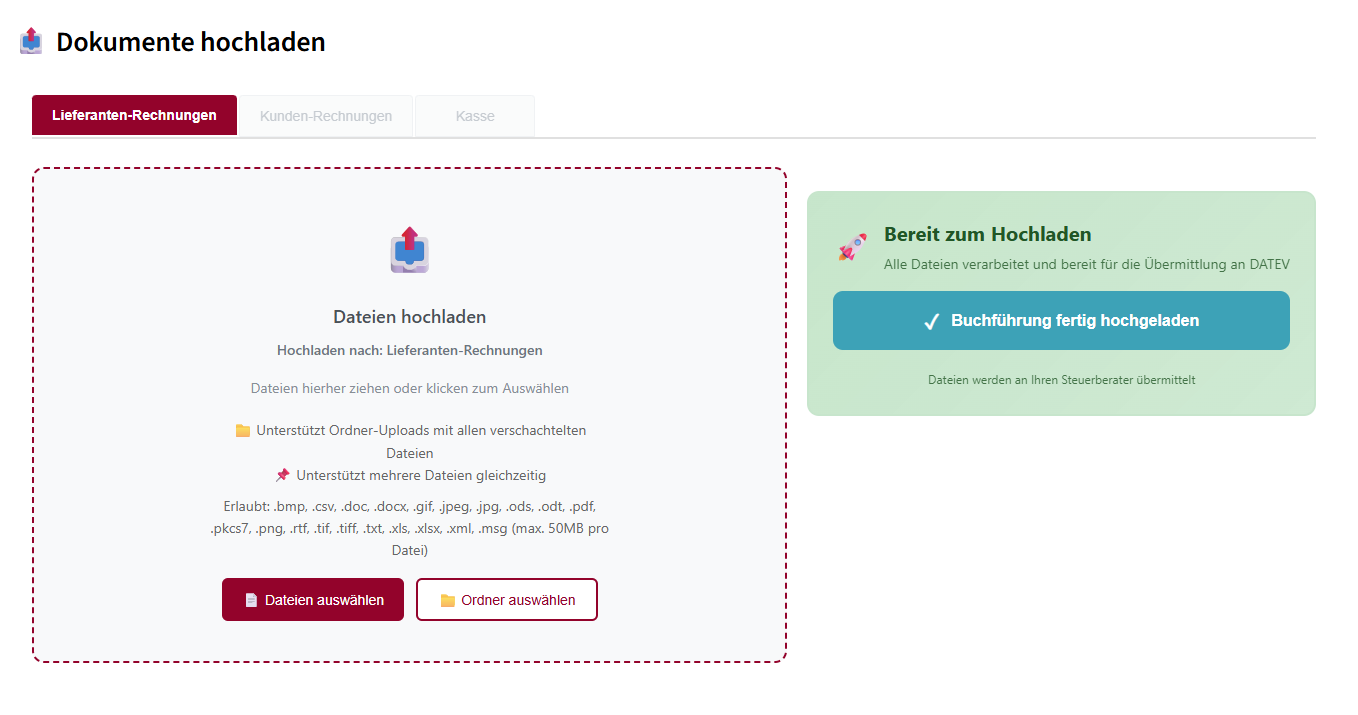 Schneller Beleg-Upload