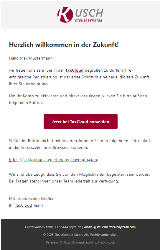 E-Mail mit Einladung